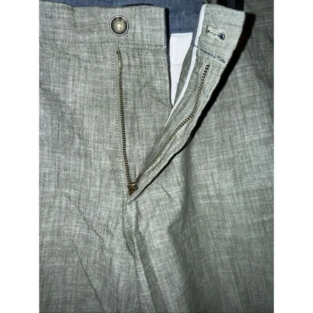 Banana Republic Chambray Bright Moss 100% Cotton 9” Shorts Size 36 #784
